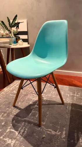 Cadeira Tok Stok Verde Água Easy Wood