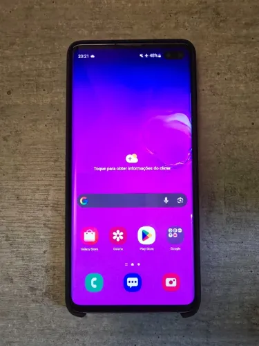 Galaxy S10+ 256gb Preto SM-G975F - Funcionando 100% + Caixa, Carregador e cabos originais