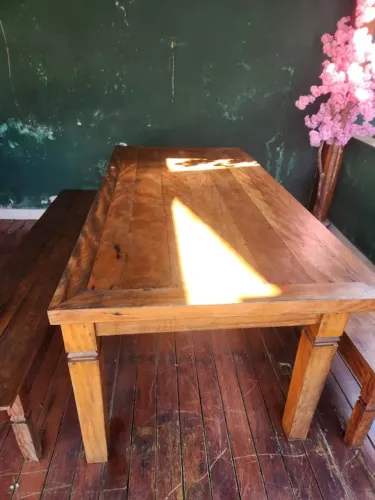 Mesa Madeira Maciça para Jardim/Sacada