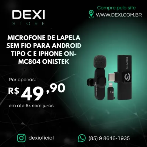 Microfone De Lapela Stéreo Tipo-c Compativel Celular e Pc