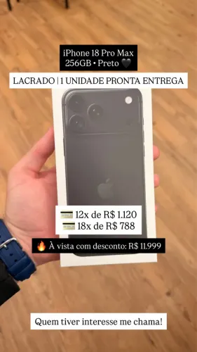 iPhone 18 pro max 256gb preto lacrado