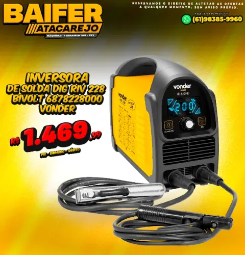 Inversora de Solda DIG RIV 228 Bivolt * Vonder