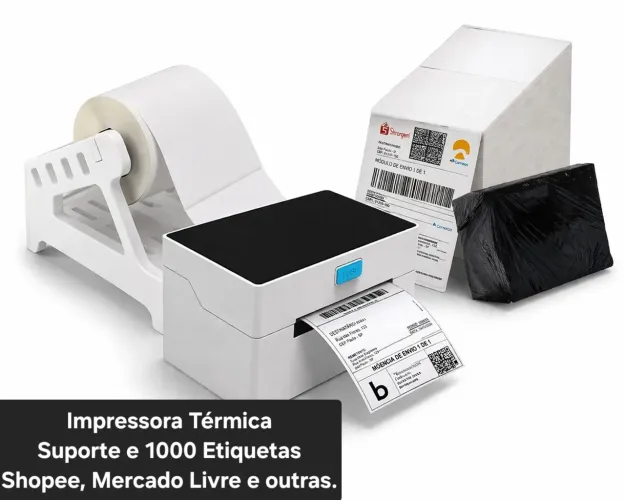 Impressora Térmica Com Suporte e Mil Etiquetas Mercado Livre Shopee