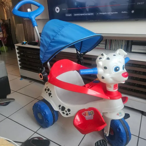 Triciclo Velobaby Doggy Com Capota Pas- seio E Pedal 365 Bandeirante