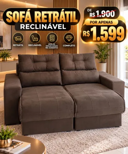 Novidade por apenas 1599 Sofá retrátil reclinável com molas ensacadas completo Premium 