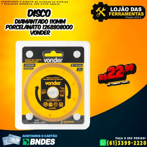 Disco Diamantado 110mm Porcelanato 1268808000 Vonder