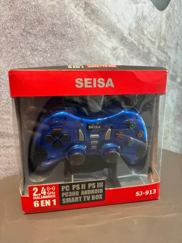 o Controle Sem Fio 6 em 1 Seisa SJ-913 na cor azul.