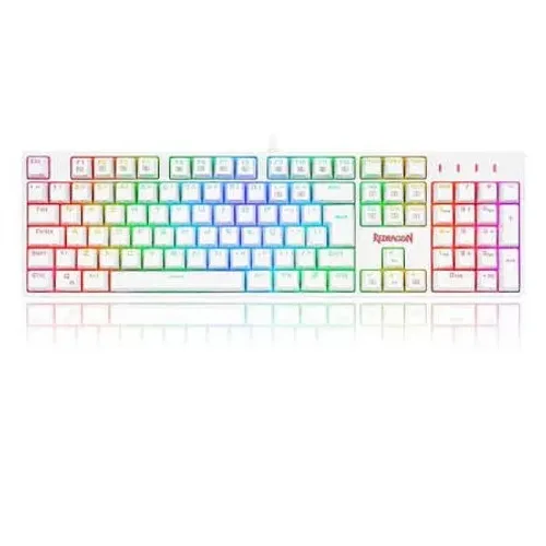 TECLADO OPTICO GAMER REDRAGON SURARA PRO RGB BRANCO SWITCH AZUL ABNT2 K582W -RGBPRO (PTBLU