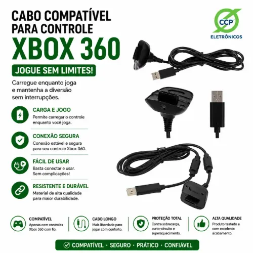 Cabo Para Controle Xbox 360