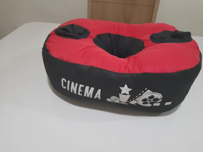 Almofada suporte pipoca + suporte para 2 copos