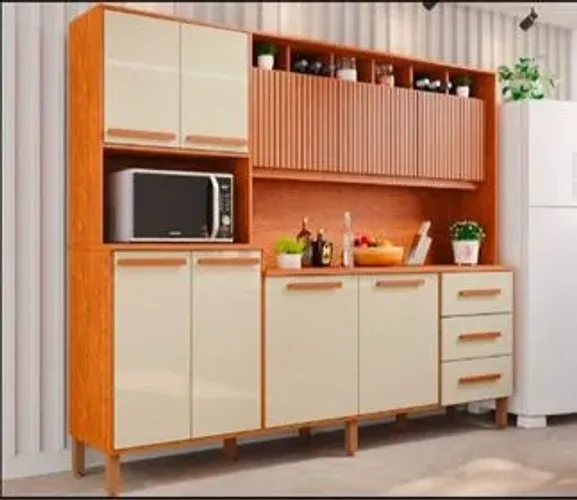 Armário de Cozinha 100% MDF 8 Portas 3 Gavetas - Entregamos!