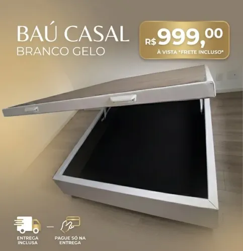 Baú casal Branco gelo corino