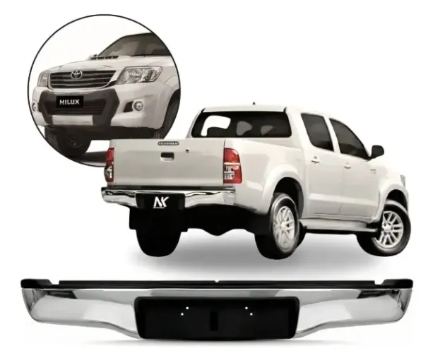 Parachoque Traseiro Hilux SR / SRV 2005 a 2015 Cromado
