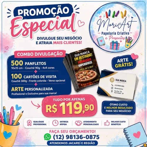 Panfleto e cartão 