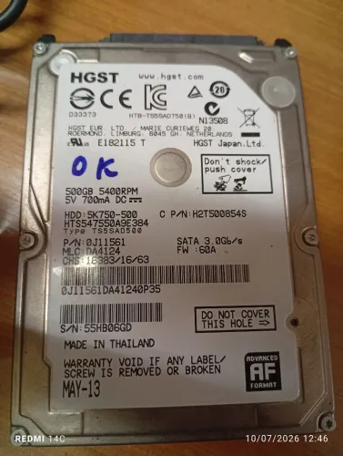 HD de notebook 500gb