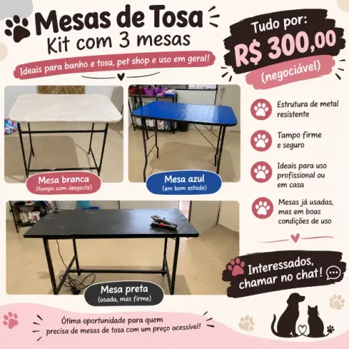 mesa de banho e tosa