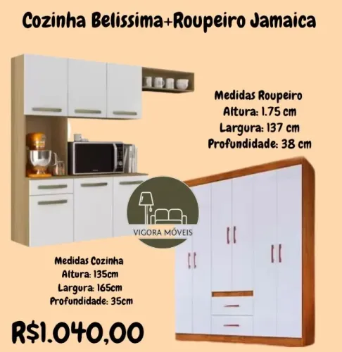 Cozinha Belíssima + Roupeiro Jamaica (Pague na entrega)