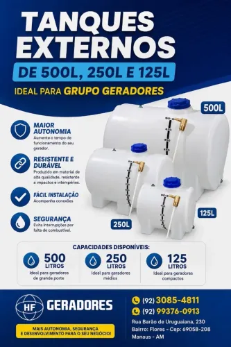 Tanque externo para grupo gerador
