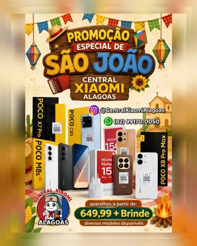Xiaomi Poco X7 Pro 5G, Redmi 15C, Poco X8 Pro 5G e Diversos Modelos Disponíveis 