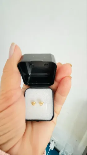 Vendo par de brinco de ouro 18 k com brilhantes