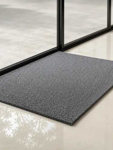 Tapete Capacho Antiderrapante 60x40 Preto e Cinza 
