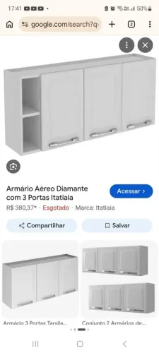 Armário Aéreo 3 Portas Itatiaia NA CAIXA