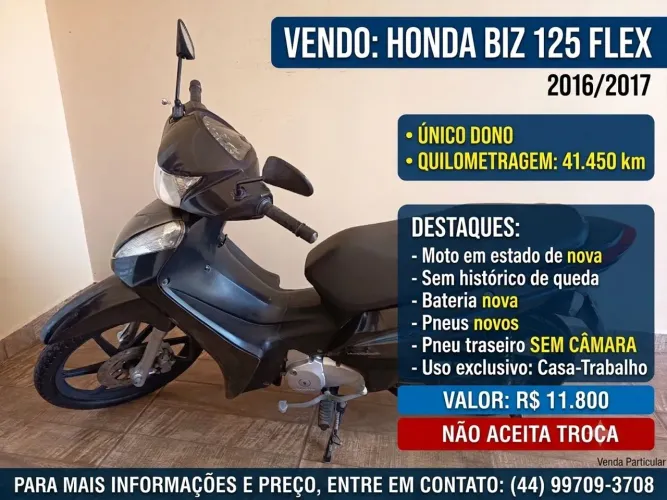 Somente venda Honda biz 125 único dono