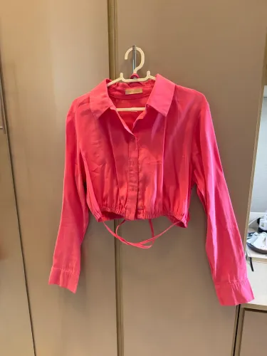 Camisa curta rosa P