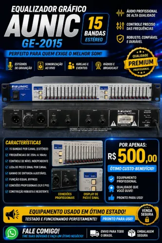 ? EQUALIZADOR GRÁFICO AUNIC GE-2015 - 15 BANDAS ESTÉREO ?