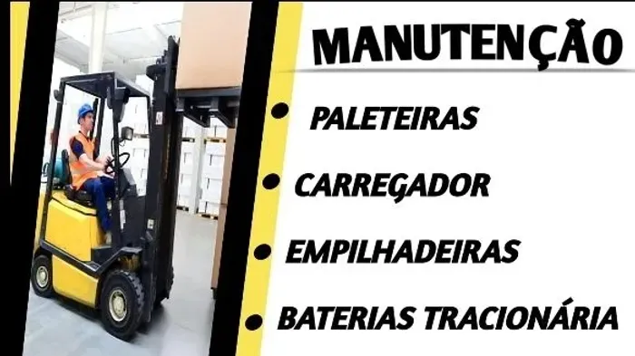 Manutenção de empilhadeiras, paleteiras, carregadores e baterias.