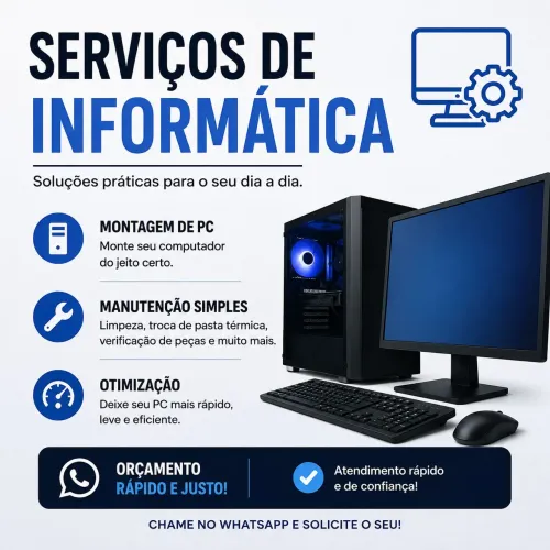 Manutenção simples, serviços de informatica basica