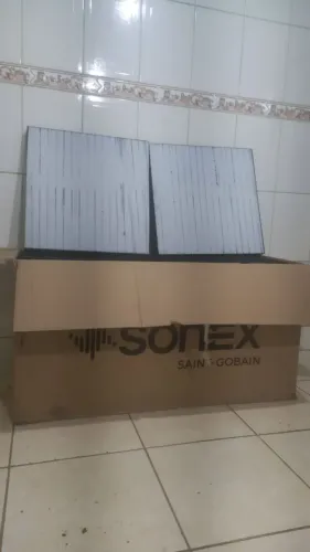 Placa Sonex Acústico. Illtec. Plano. Perfilado. Preto<br>Preto