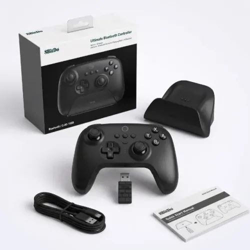 Controle 8BitDo Ultimate Bluetooth Com Dock Hall Effect Completo Caixa