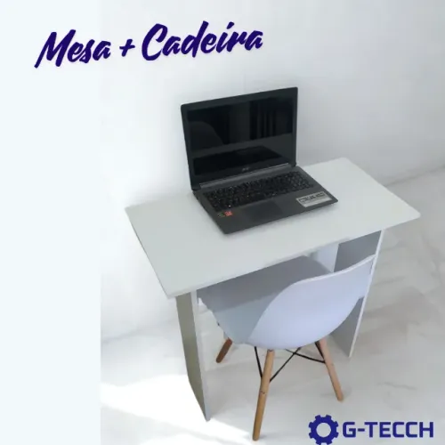 Escrivaninha e cadeira Kit NOVO Mesa 100% MDF Multiuso para Notebook Escritório Computador