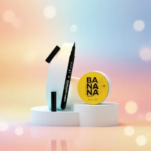 Kit Make Perfeita - Delineador Caneta + Pó Translúcido Banana