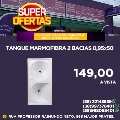 Tanque 2 Bacias de Marmofibra 0,95x50