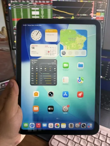 iPad A16 11" 256GB Azul Wi-Fi - Seminovo, impecável