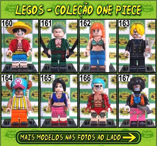 Legos One Piece - NerdDog Store Luffy Akuma No Mi Gomu Zoro Sanji Trafalgar Chopper Lego