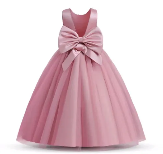 Vestido Daminha Rosa Matte Festa