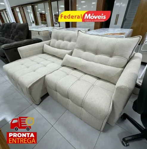 Sofá Cama Retrátil Molas Novo Pronta Entrega 