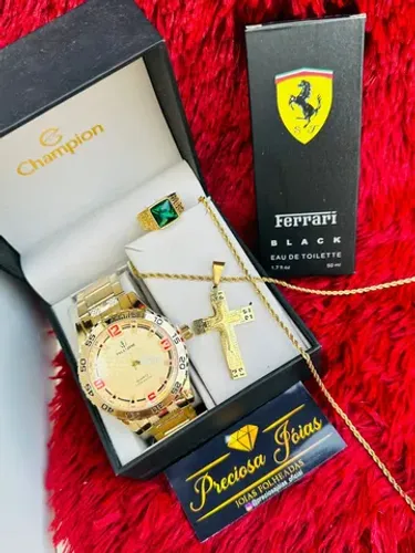 Kit do patrão relógio + cordão e anel por 110