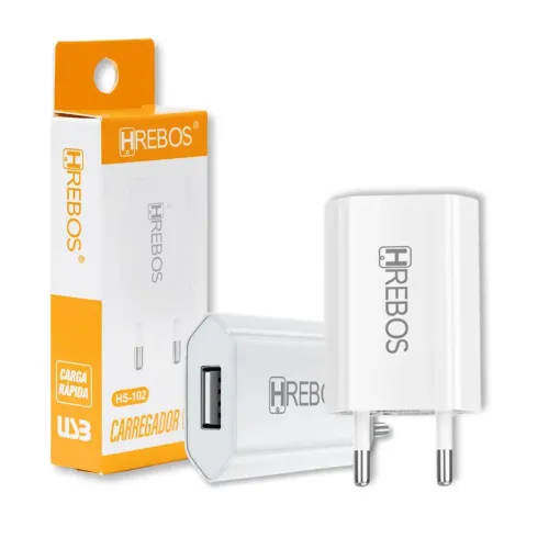Fonte Carregador Hrebos 1.2a Hs-102 recomendado para fones bluetooth