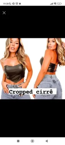 Cropped tomara que caia em cirrê . Tam único