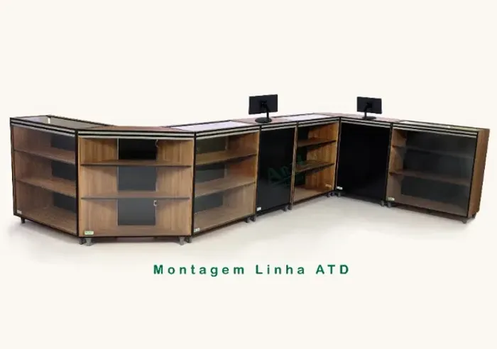 Balcões em MDF linha madeirada