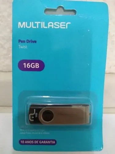 Pendrive Multilaser Twist Pd588bu 16gb 2.0 Preto/prateado