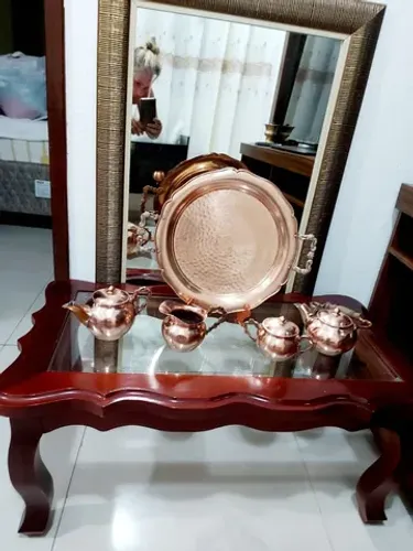 Mesa de centro em mogno e vidro