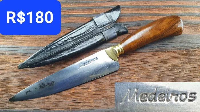 Faca de Aço Carbono Medeiros - Cabo Madeira