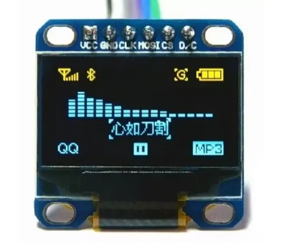 Display Oled 128 X 64 Gráfico 0,96 12C Serial Azul Amarelo Arduino Automação COD-AM106