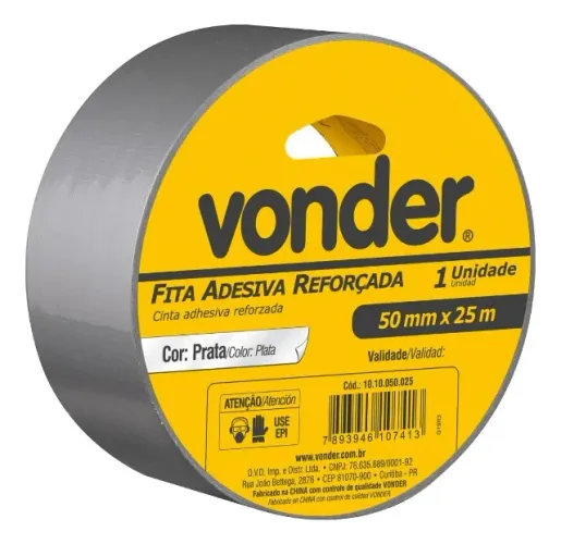 Fita Cinza Adesiva Reforçada 50mmx25m Vonder