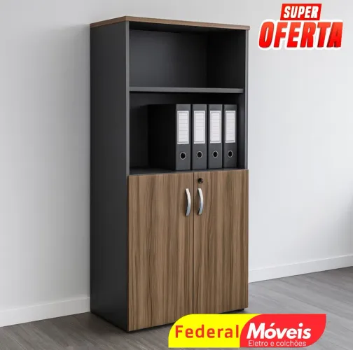 Armário Alto para Escritório 2 Portas 1,59x0,80x0,42 - Qualidade garantida!